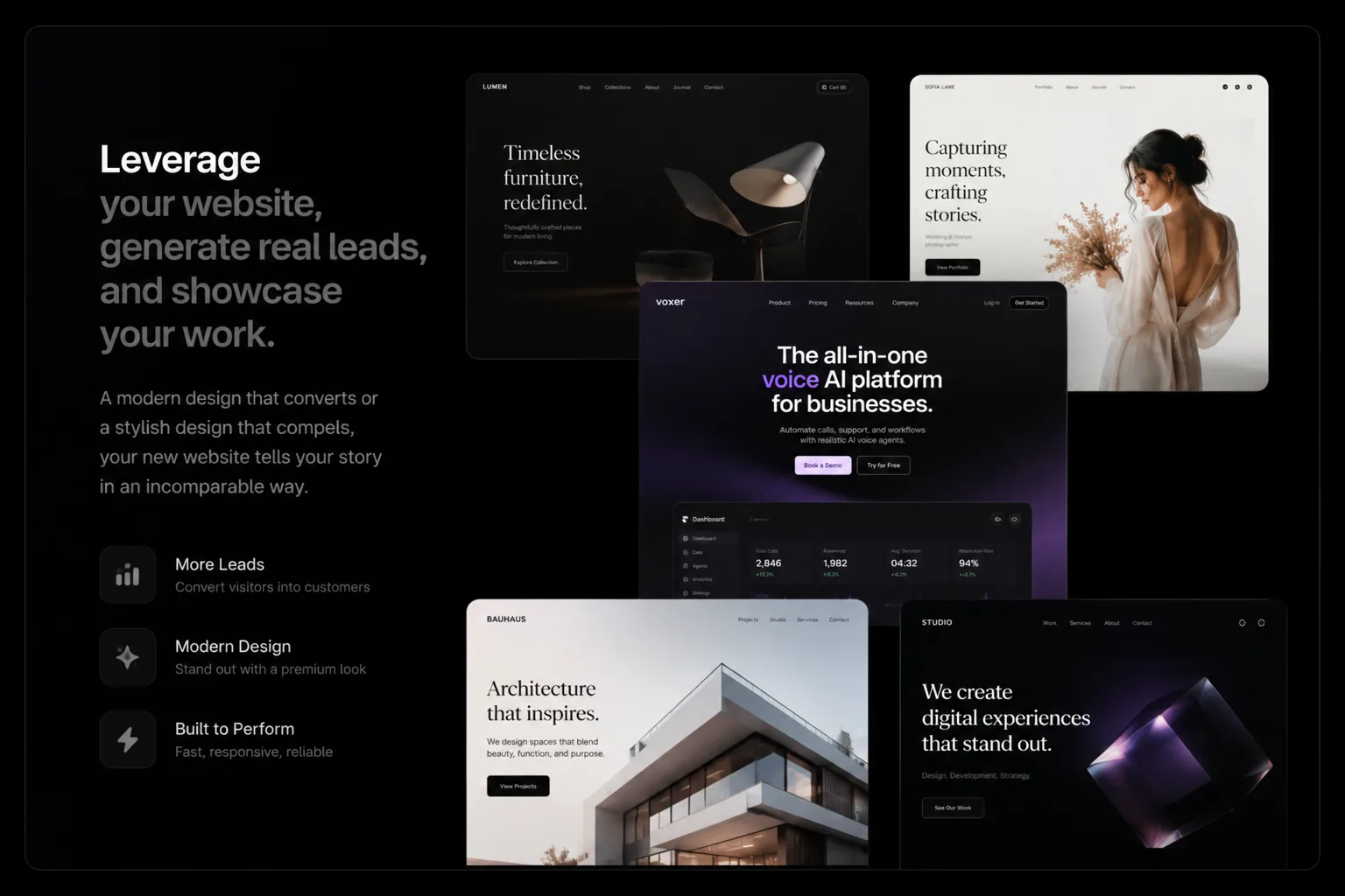 Website portfolio collage